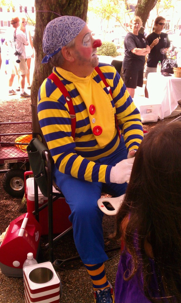Ubi the pirate clown worked at the Pirate Festival in Beaufort, NC.