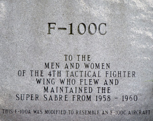 F-100C didication plaque