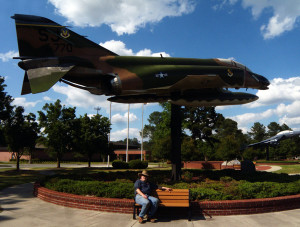 John posing with a F4 phantom fighter jet at Seymour Johnson AFB, in Goldsboro NC.
