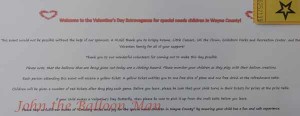 A nice thank you to those that helped with the inaugural Valentine's Day Extravaganza for Special Needs Children of Wayne County, NC.
