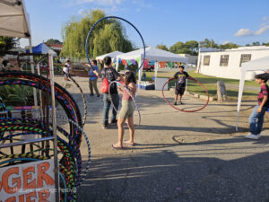 Hooping toward the end of the event.