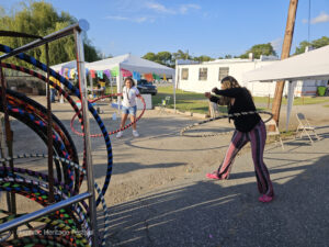 Hooping toward the end of the event.